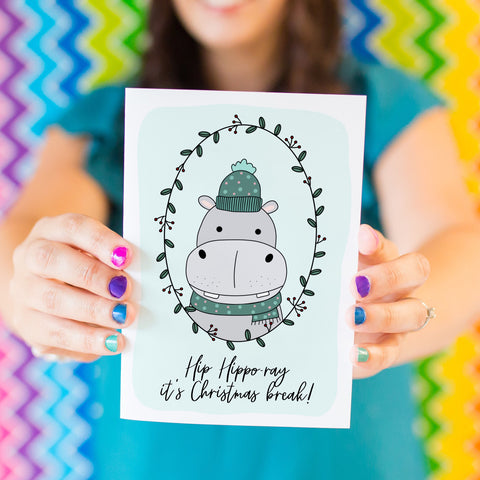 Hip Hippo-ray It’s Christmas Break Card - Splendid Greetings