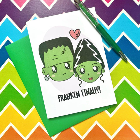 Franken Finally Halloween Wedding Card - Splendid Greetings