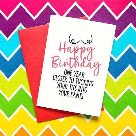 Tuck Your Tits Happy Birthday Card - Splendid Greetings